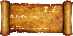 Milhofer Lea névjegykártya